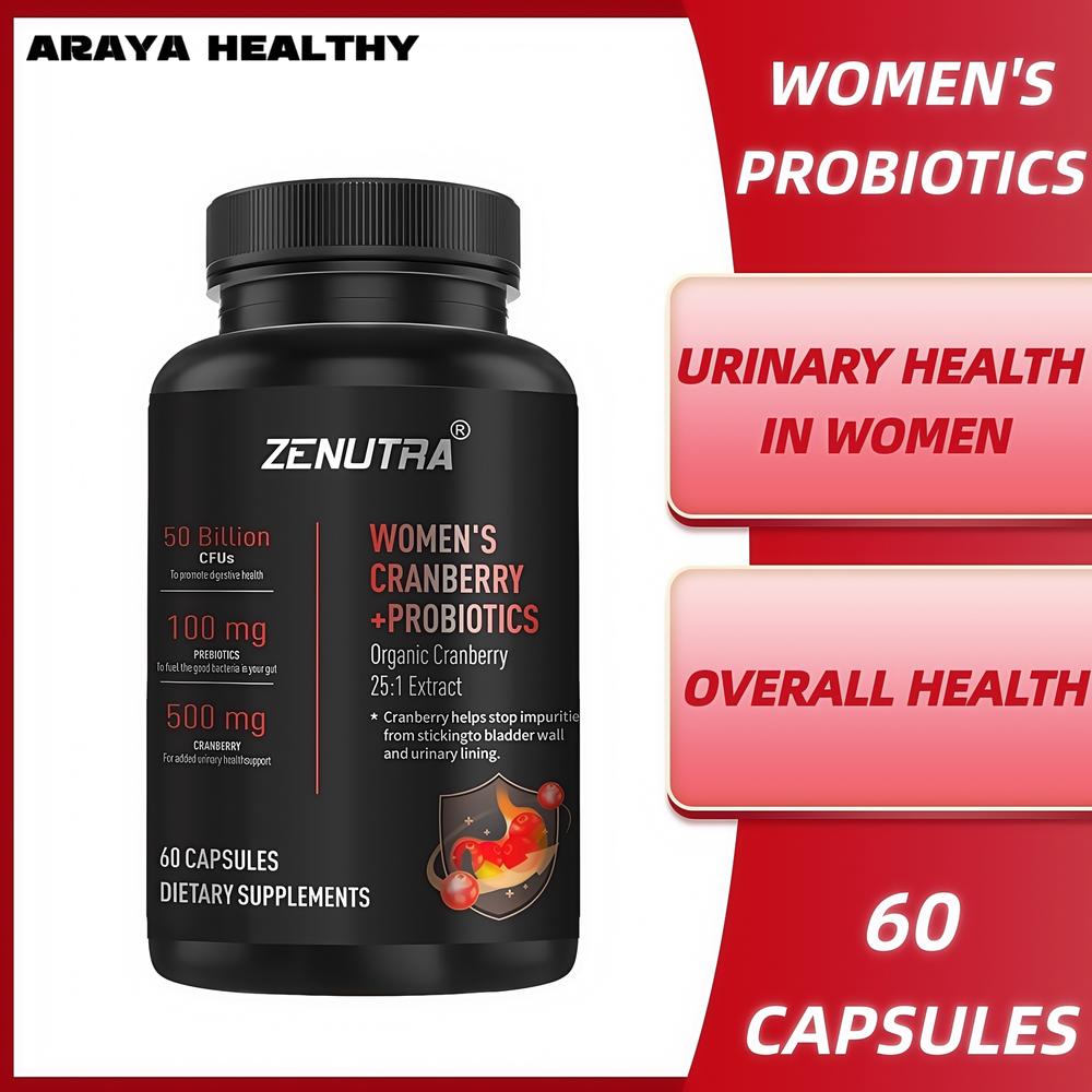 Probiotik untuk Wanita, Probiotik Cranberry, Dukungan Keseimbangan PH, Kesehatan Kewanitaan, Pembersih Saluran Kemih, Mendukung Kesehatan Pencernaan