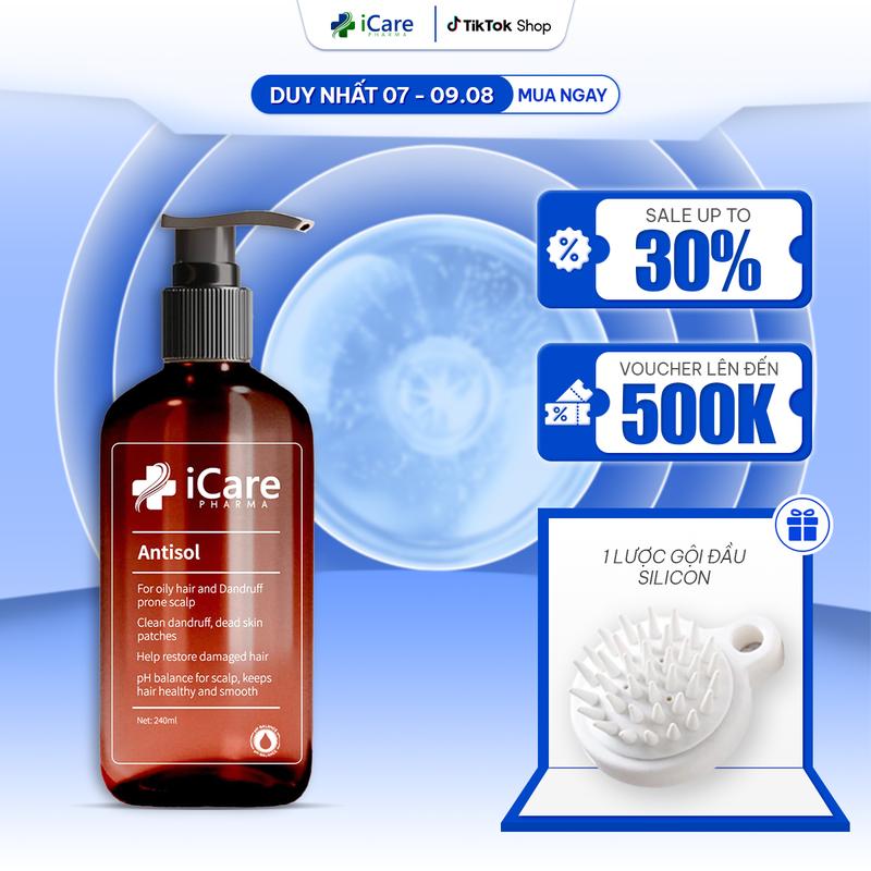 [TẶNG LƯỢC SILICON - CHỈ TRÊN LIVE] Dầu Gội Sạch Gàu Antisol | Chiết Xuất Dược Liệu | Dịu Mát Da Đầu