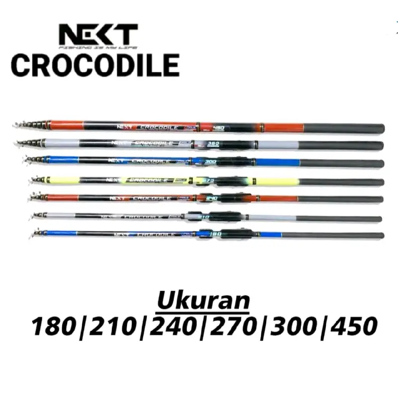 Set lengkap joran Pancing tegek NEXT CROCODILE bahan fiber kuat sudah dapat Reel dengan accesorisnya 3