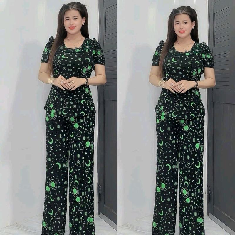 (Ống suông )Đồ bộ Nữ mặc nhà thun ATI size 48 đến 85kg tâm đan Women Top Ong setdomac nhaxinh 5