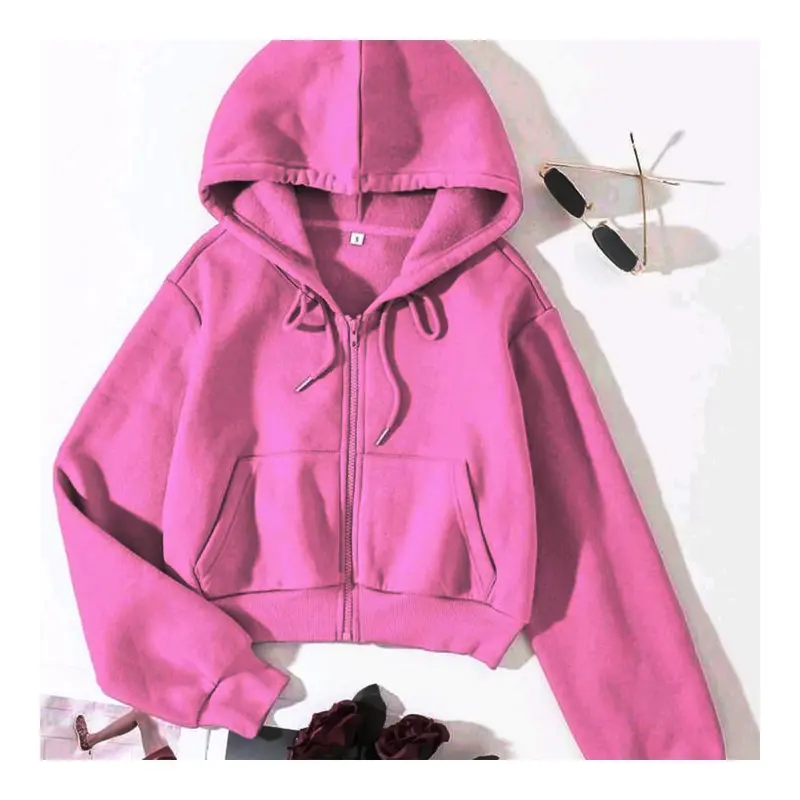 Attar Style Hoodie Zipper Crop Top Jaket Wanita Kekinian Baju Cewek Sweater Crewneck Bahan Fleece Lembut 240gr Tangan Panjang Tebal Basic Stylist Gold Oversize Red Topi Nyaman Keren Jumper 6