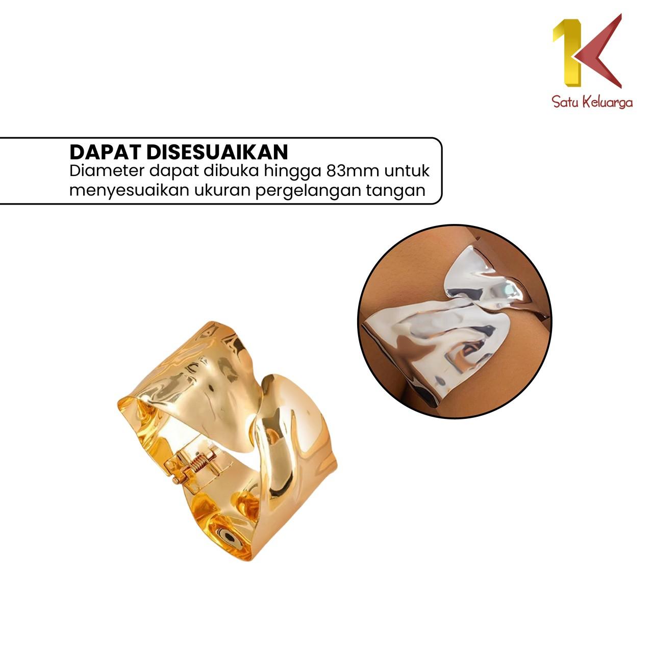 [COD] SK K198 Gelang Cuff Aksen Lipat Gold Aksesoris Lengan Wanita Fashion Korea