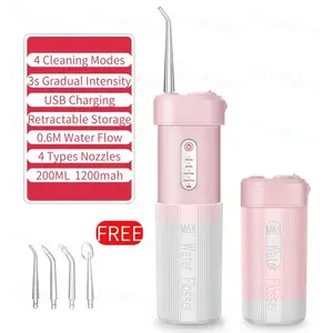 Water Flosser Smart Electric Oral Irrigator Water Flosser Dental 200ML Portable USB