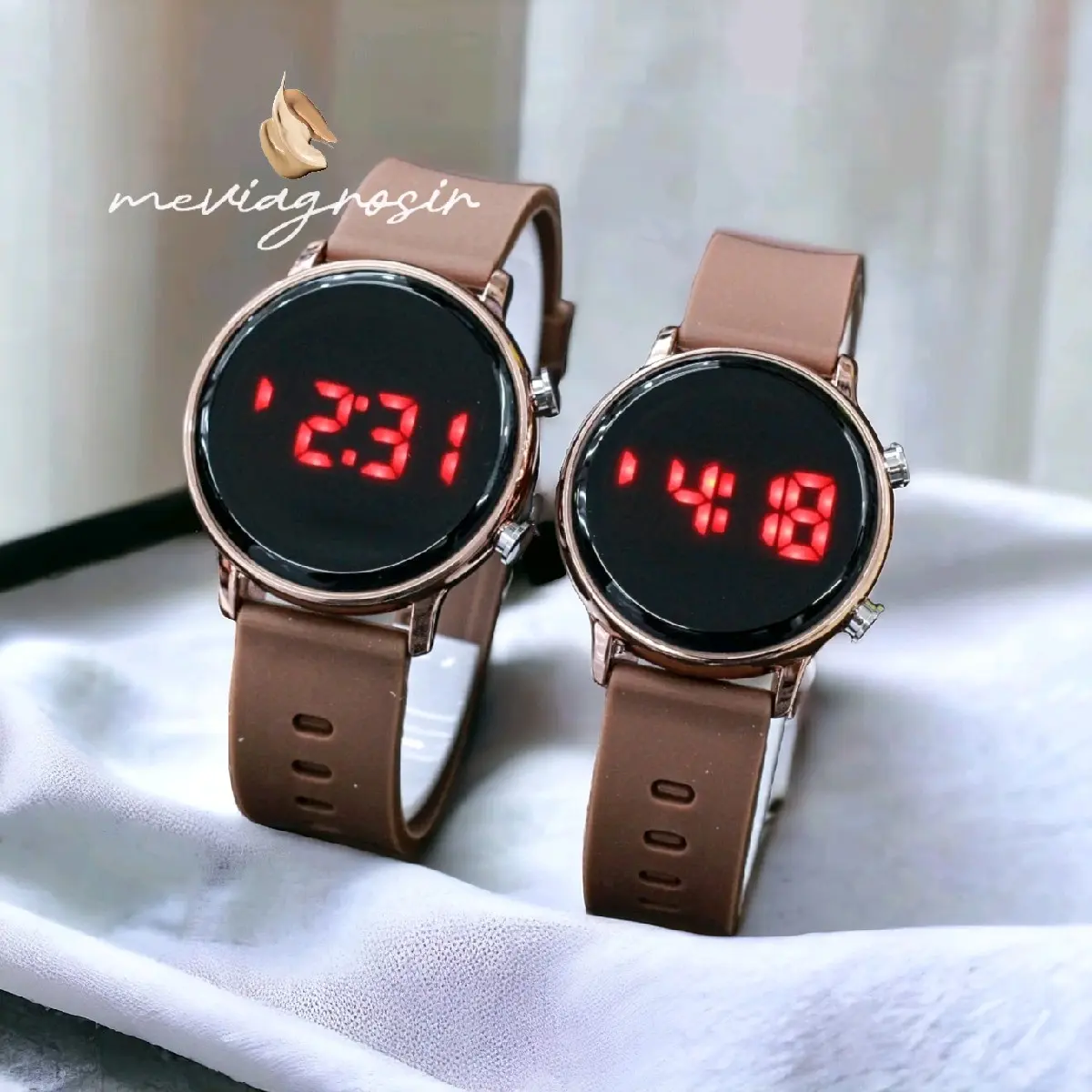 Jam Tangan LED Digital Wanita Couple LUNAR JINSHENGSI Rubber Curved Glass Mewah Kuarsa | Jam Tangan Wanita Aesthetic 2025 Kekinian Korean Style | Jam Tangan Cewek Digital Original JSS 3415 | Jam Led Watch Magnet Berkelas Bisa Bayar Ditempat MEVIAGROSIR