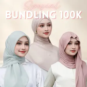 Spesial Bundling 100k Hijab Polly Cotton Square Pashmina Rayon Tencel dan Pashmina Viscose Kualitas Terbaik