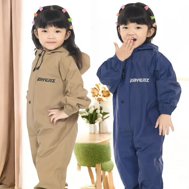JAS HUJAN ANAK JUMPSUIT Perempuan Laki laki Tebal Elastis Desain Nyaman dan Praktis By Rayenz