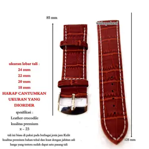 Tali Jam Tangan Premium Kulit Aksesori Jam Tangan Leather Croco Doof