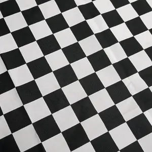 Kain kotak catur bali hitam putih ukuran kotak 3 cm x 3 cm panjang kain setengah meter