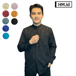 HM - Koko Azri Motif Kurma Baju Kemeja Koko Pria Terbaru Mewah Elegan KEMKO SULTAN Motif Diamond Bisa Seragam Embos Muslim Hitam Panjang Slim Fit Navy Formal Atasan Katun Dewasa Casual Putih Batik Hem Bahan Premium Jahitan Rapi Dan Kuat