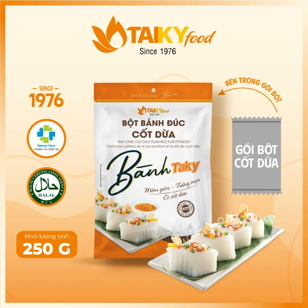Bột bánh đúc cốt dừa pha sẵn Tài Ký 250g có sẵn gói cốt dừa  – Hàng chính hãng
