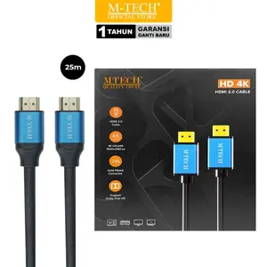 MTECH Kabel HDMI 4K Male to Male 2.0 Gold Plated untuk HDTV LCD Projector - Garansi 1 Tahun