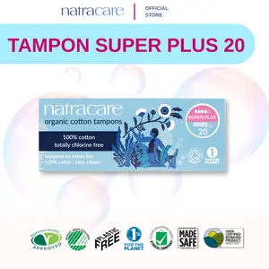 NATRACARE Tampon Super Plus 20 Organic Cotton DIGITAL | Bebas Klorin & Pewangi | Softex | Menstruasi 100% Cotton Organik