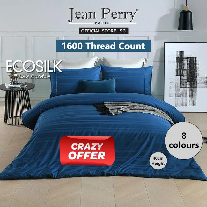 [Ecosilk 1600TC - Bedsheet Set] Jean Perry Dudley Series Ecosilk Fitted Sheet Set - Claire