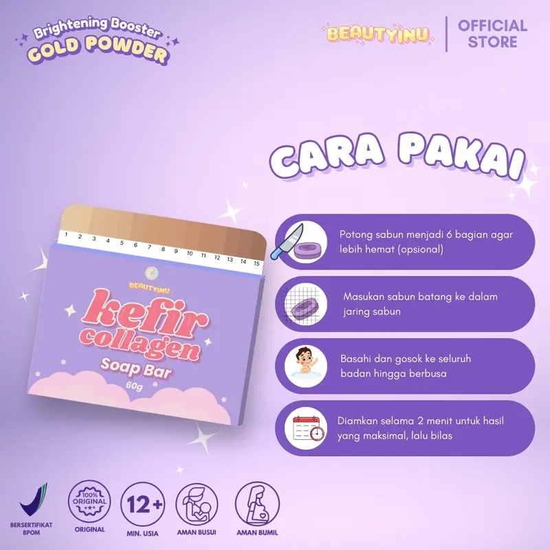 [KHUSUS LIVE] Paket Beautyinu Sabun Pemutih Badan Kefir Collagen isi 2 BPOM 2