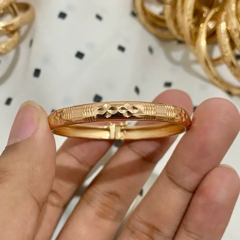 [AK5.1] Gelang Swasa Anak Kuwung 5 mm Motif Ringan Bulat Awet Tahan Karat Lebar 5 mili 5