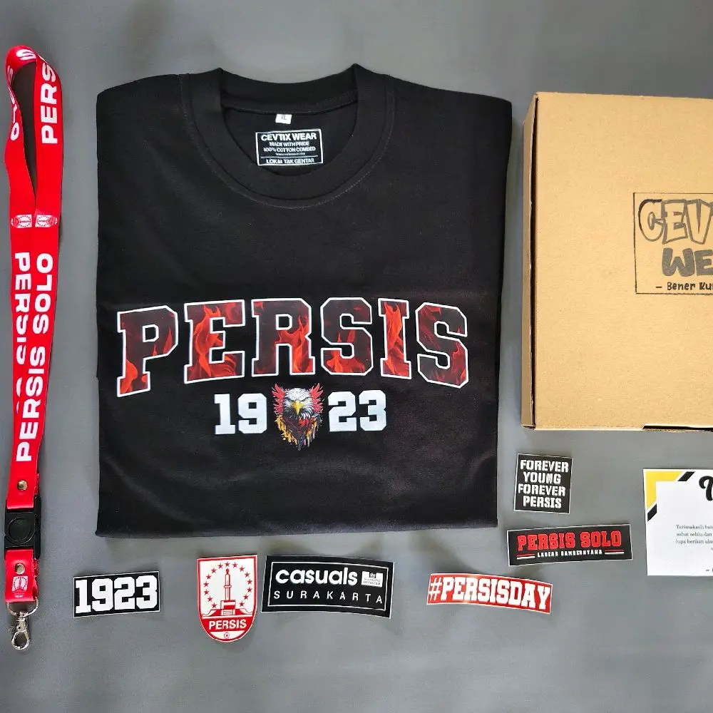 KAOS PERSIS SOLO FULL BONUS FREE LANYARD+BOX+STIKER