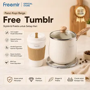 [XCSLV Kokopanci PO 25 Mei] freemir Panci Aesthetic Mini Beige Gemoy MPASI 12 Cm Bahan Batu Granit Cekung Wajan Anti Lengket Peralatan Aman untuk MPASI Bayi Dapur Kitchenware Cookware