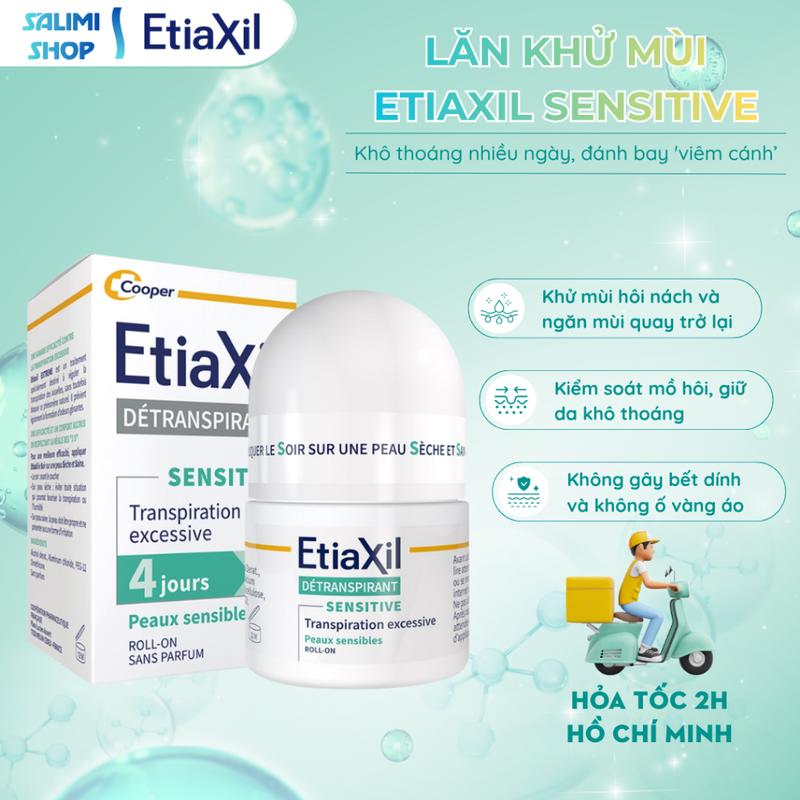 Lăn khử mùi và chống mùi chuyên sâu dành cho da nhạy cảm (xanh) - Etiaxil Détranspirant Sensitive