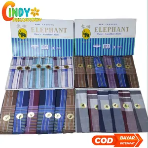 6 PCS SAPU TANGAN PRIA KATUN ELEPHANT 40x40 GELAP DAN TERANG
