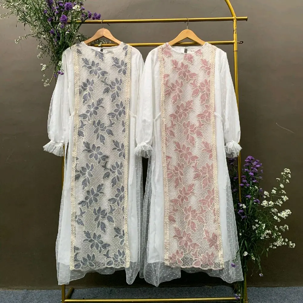 Himary Dress Brukat Lebaran 2025 Gamis Wanita Muslimah Kekinian