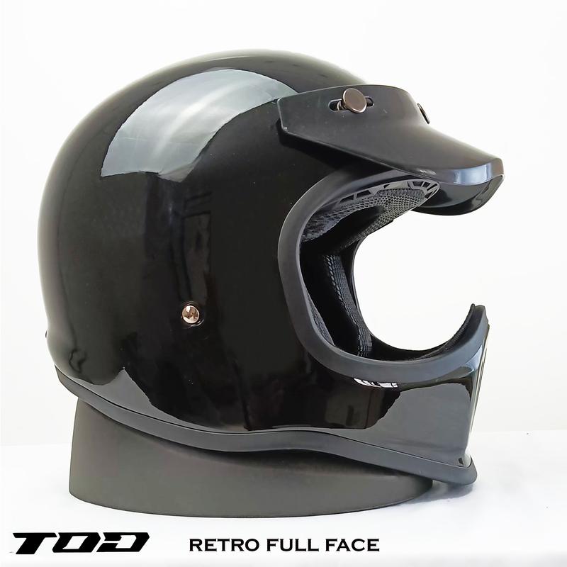 HELM RETRO CAKIL FULL FACE HITAM DAY DEWASA PRIA WANITA ORIGINAL SNI 7