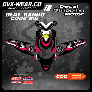 Striping Decal BEAT KARBU. Sticker Striping Lis Variasi Full Body BEAT KARBU - Stiker keren variasi honda beat karbu By DVX B16
