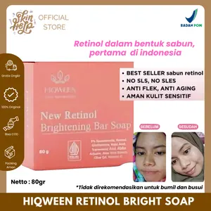 Hiqween - Retinol Brigthening Soap | Facial Wash Sabun Cuci Muka Pemutih Penghilang Flek Hitam