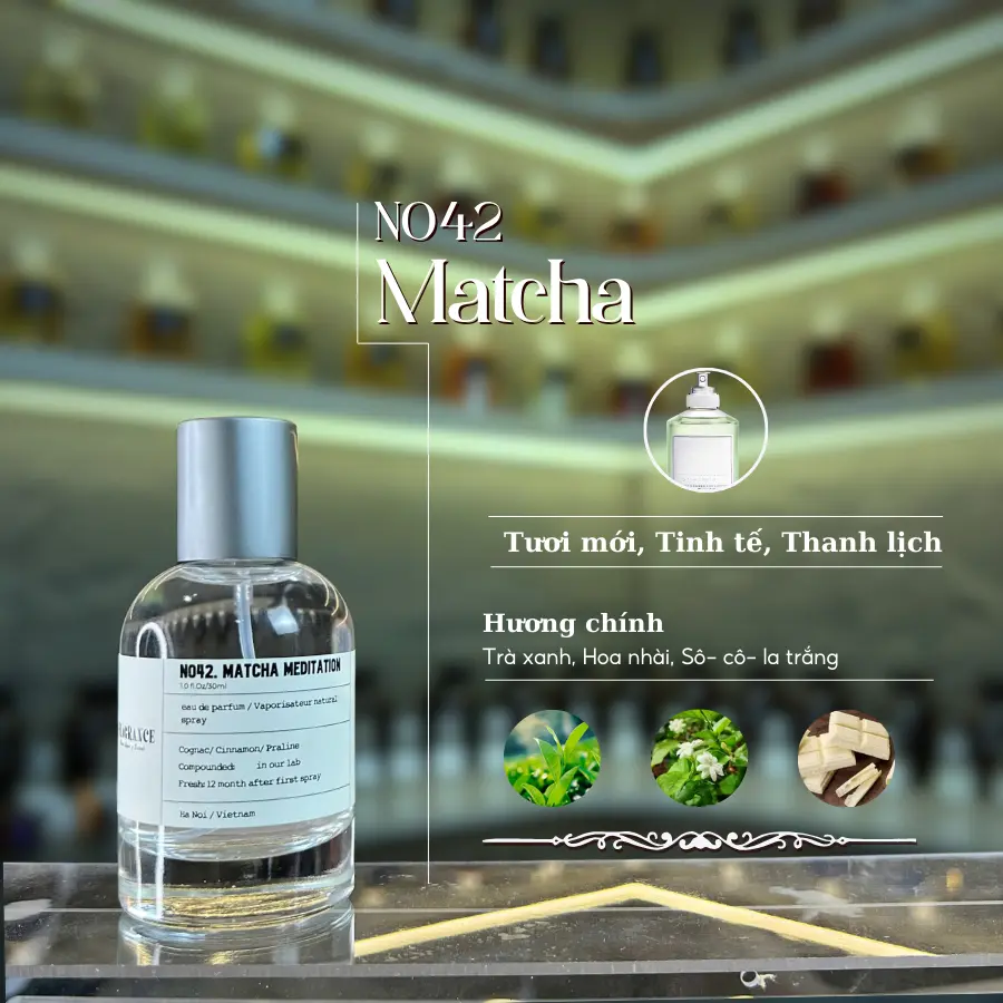 Nước hoa Unisex Custom Lab Matcha 30ml phong cách Tươi mới Tinh tế Thanh lịch NO42