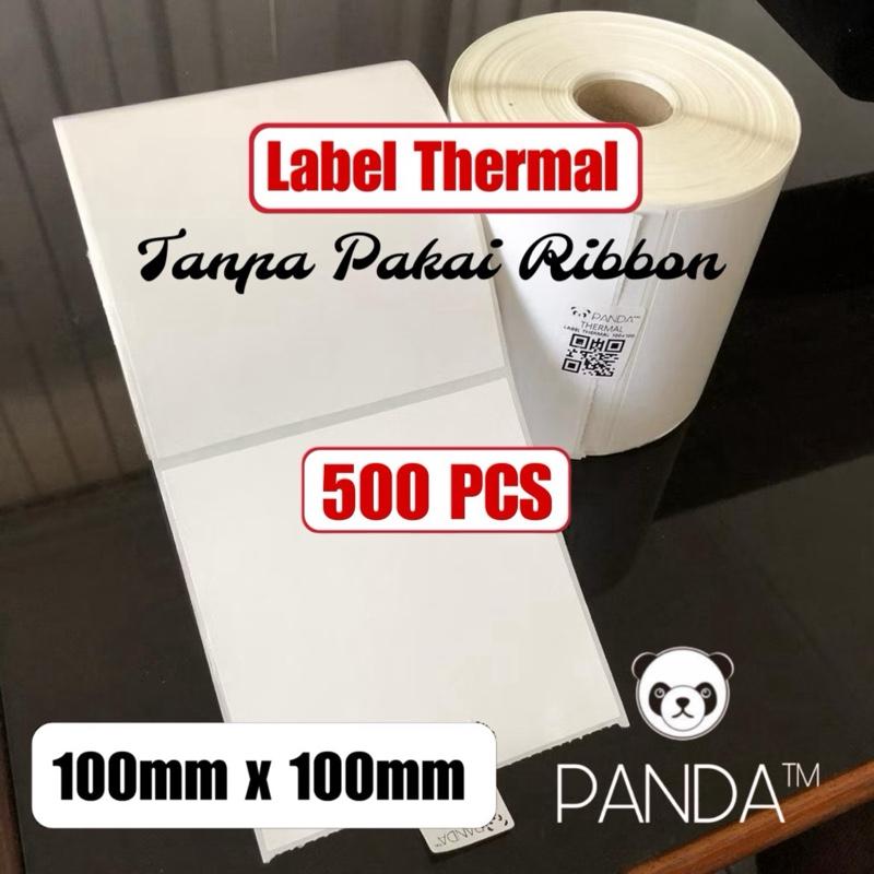 Label Sticker Barcode 100x100mm Thermal 500Pcs Core 1" untuk resi pengiriman (Tanpa Pakai Ribbon)