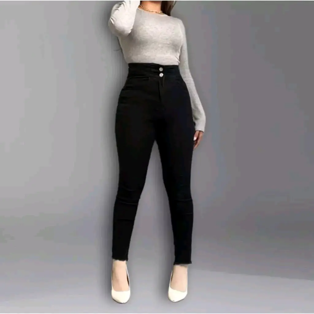 CELANA JEANS SKINNY J32 HIGHWAIST STRECHT TERBARU MODEL SILANG MELAR KOREA STYLE