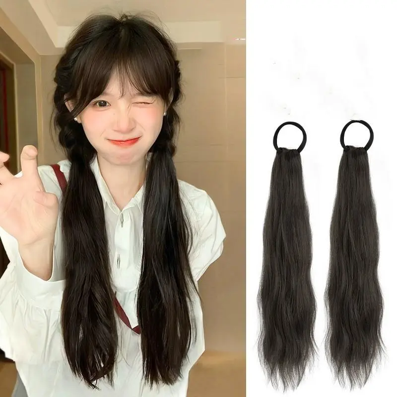 New  Women's Wig Hair Low Braid Wig Ponytail Wig Piece Playful Pigtail Imitation Long
