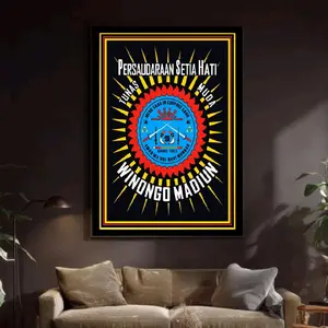 hiasan dinding uk65x45cm cetak gambar logo psht plus bingkai elegan