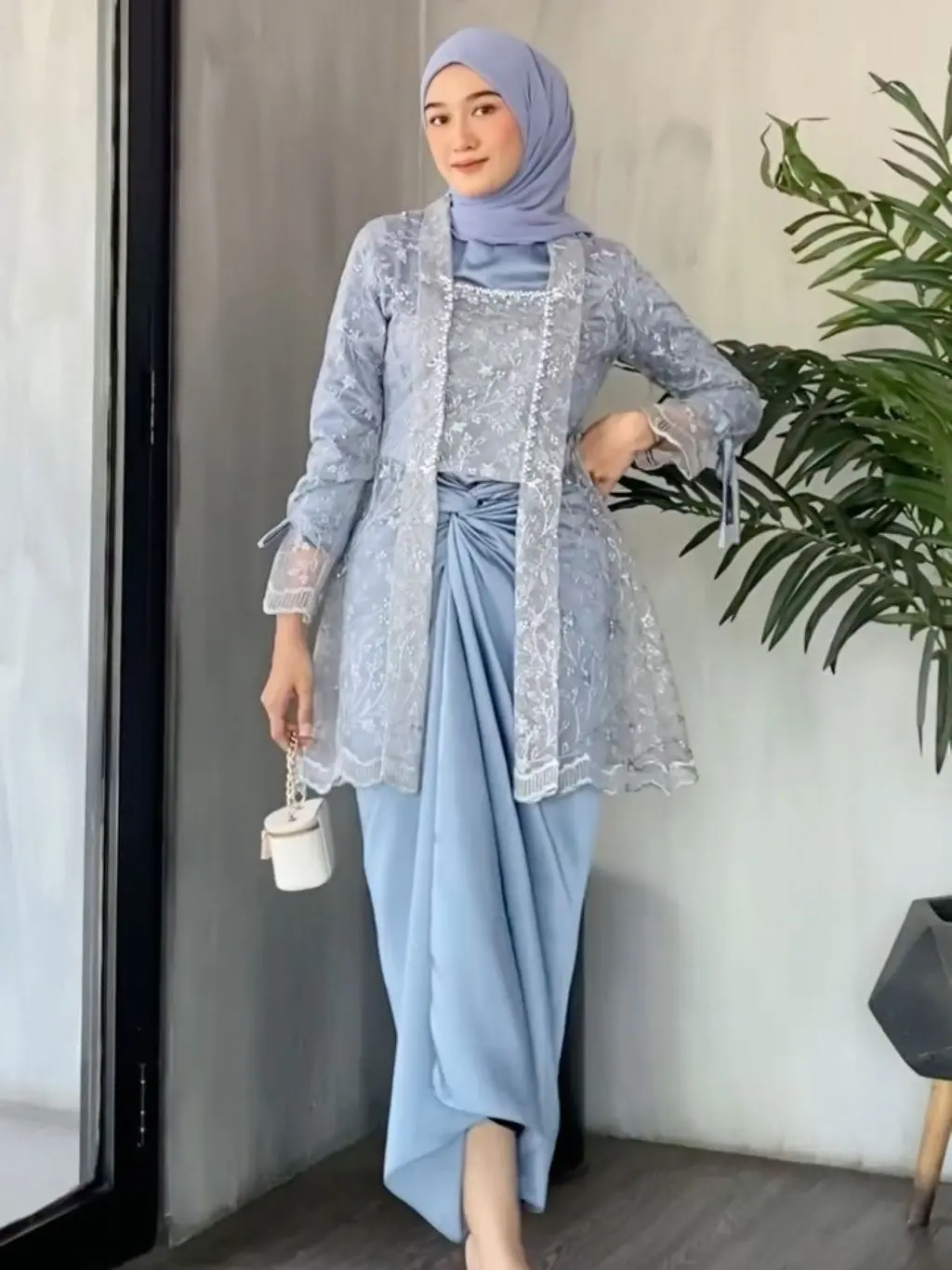 NHB - [ TERLARIS ] Setelan One Set Nadzifa Kutubaru Oneset Lamaran Modern Rok Lilit Kebaya Wisuda Kebaya Bridesmaid Kebaya Kondangan BIsa Cod