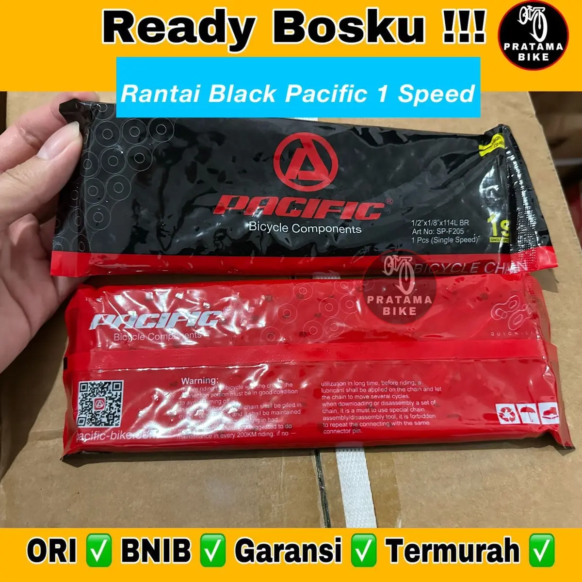 Rantai Rante Black HITAM Sepeda BMX CTB 1 Single Speed Pacific 114