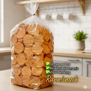 keripik tempe renyah manis pedas bocil 1kg (isi180-200pcs) cemilan enak viral