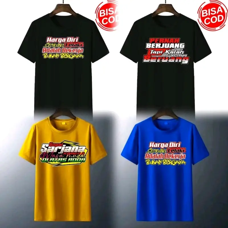 kaos kata kata kece paket isi 8 kaos/atasan dewasa pria wanita sablon DTF 4