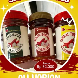 PAKET BUNDLING 3 BOTOL SAMBAL CUMI TONGKOL BAWANG DENGAN RASA ENAK BANGET Sambal cumi Food