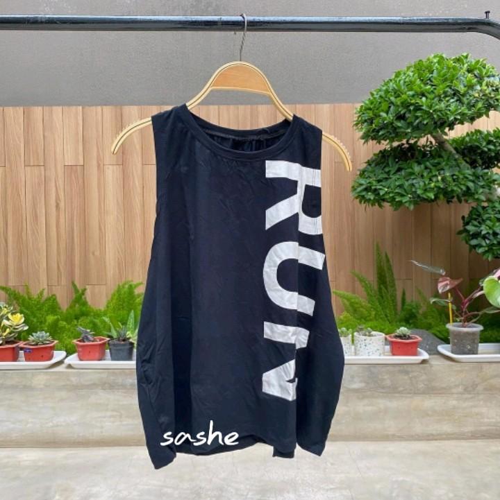 Run Tank Baju Kaos Atasan Tanktop backfit Olahraga Wanita Senam Aerobic Zumba 3