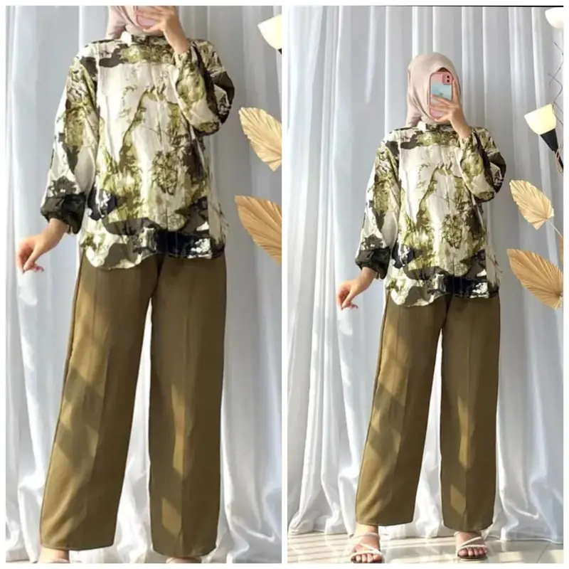 Setelan Rayon Mix Crinkle Terbaru Model Kekinian / One Set Motif 8