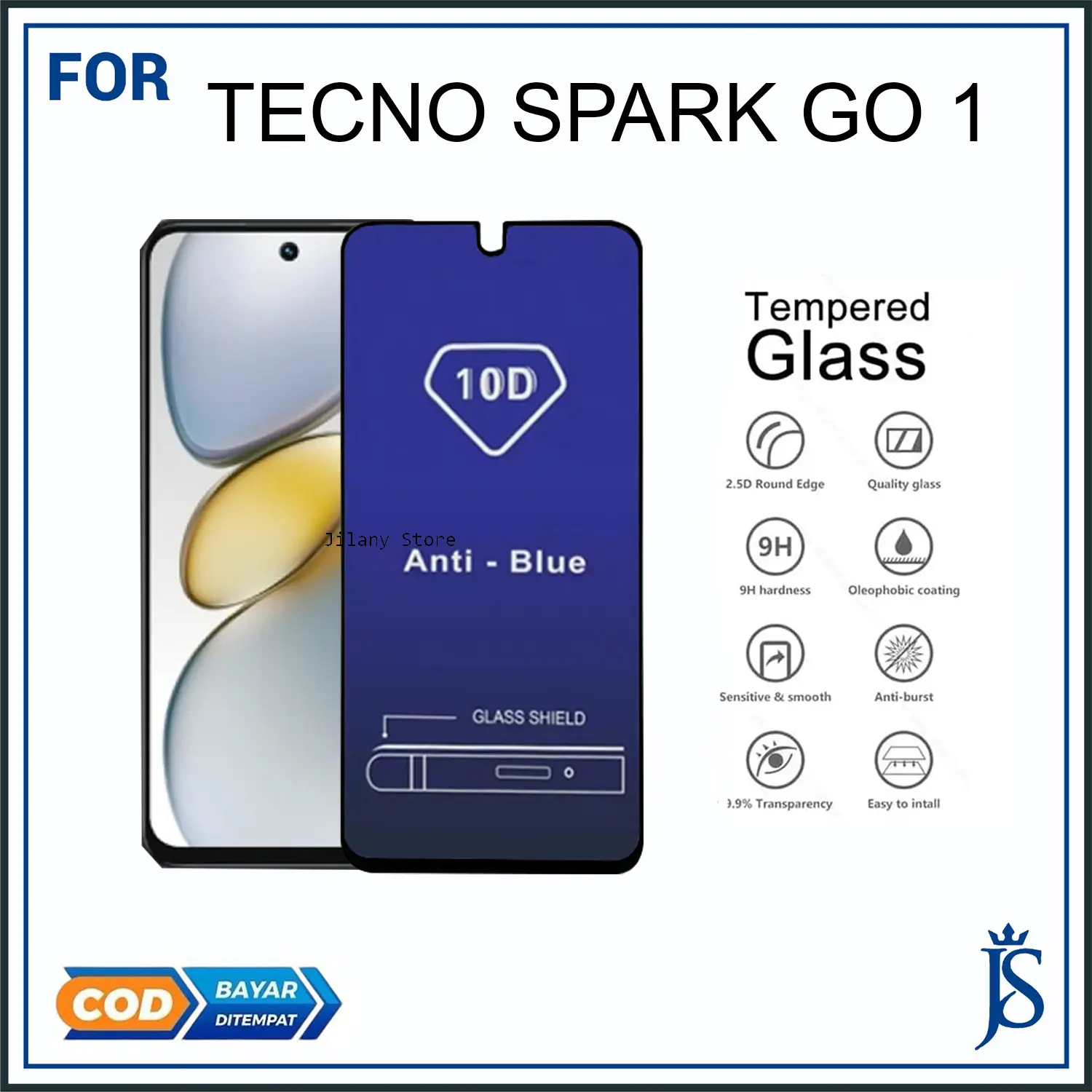 Tempered Glass Tecno Spark Go 1 Spark Go 2024 Anti Blue Anti Gores Anti Intip Full Layar - Keramik Anti Spy/Anti Intip Ponsel Privasi