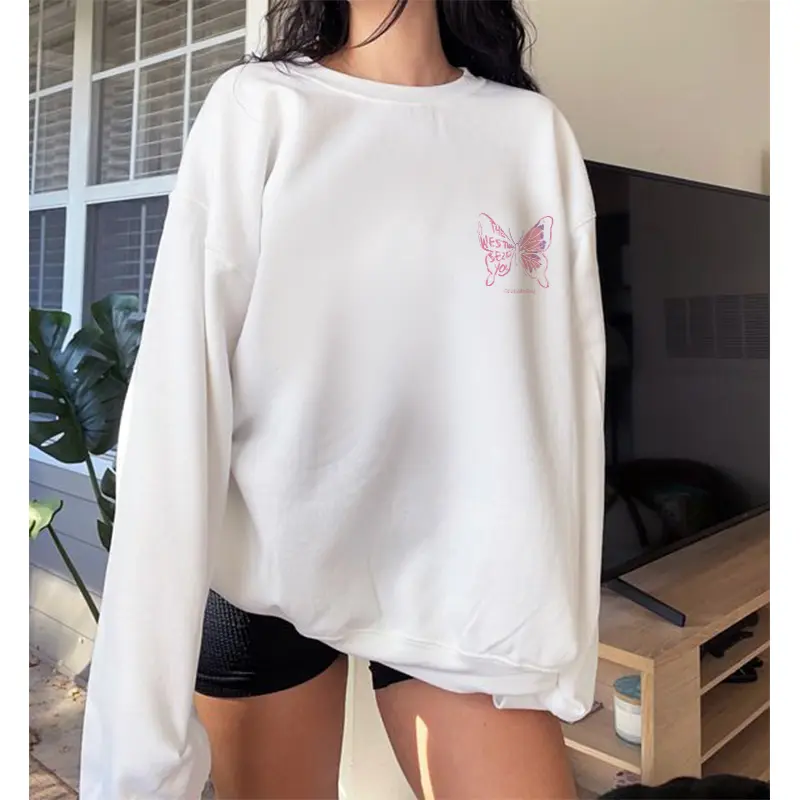 A1221 FORTEID.PRINT-Sweater Crop Lengan Panjang Oversized Street Style /Kaos Switer Wanita Korean Style Hoodie Atasan  crewneck Wanita cewek aesthetic sweater oversized 1