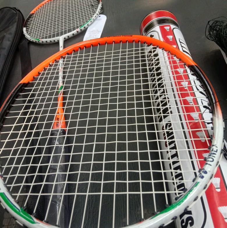 PAKET RAKET COMBO Bulutangkis BADMINTON Paket LENGKAP Dengan JARING NET Dan SHUTELKOCK 1
