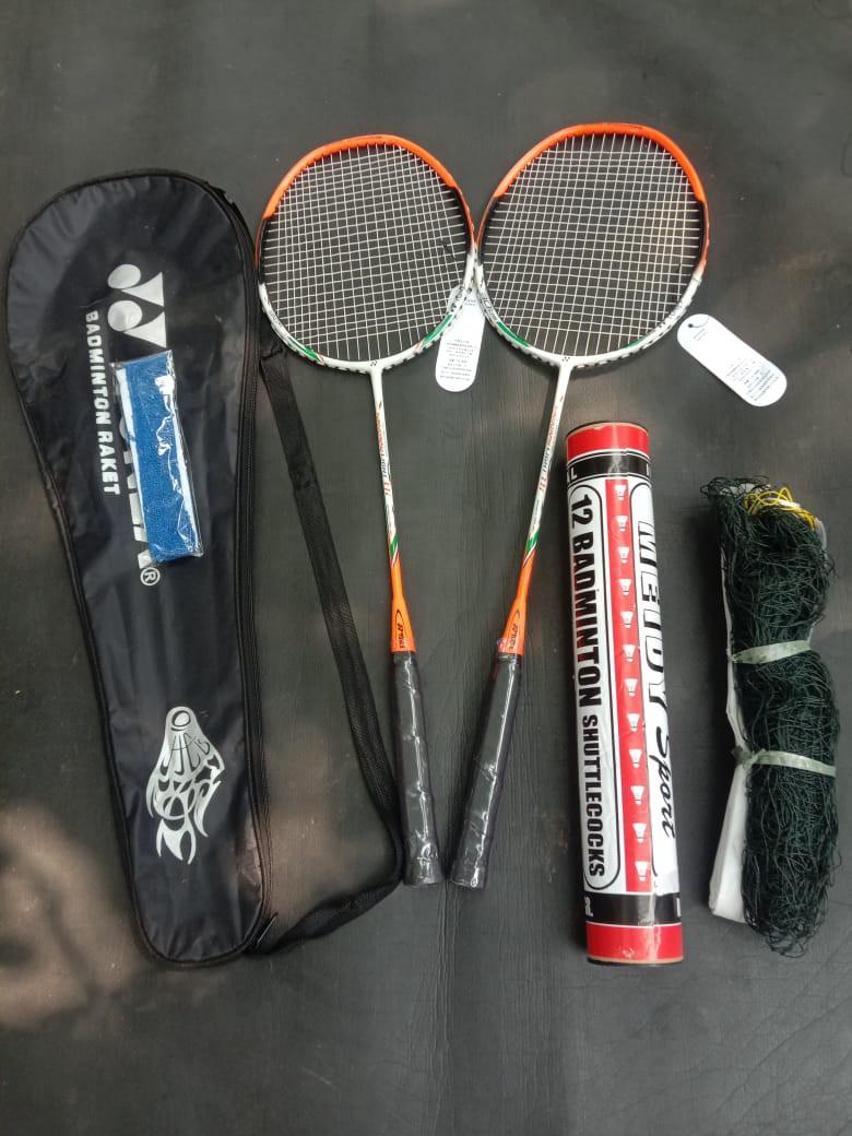 Product Introduction of PAKET RAKET COMBO Bulutangkis BADMINTON Paket LENGKAP Dengan JARING NET Dan SHUTELKOCK 8