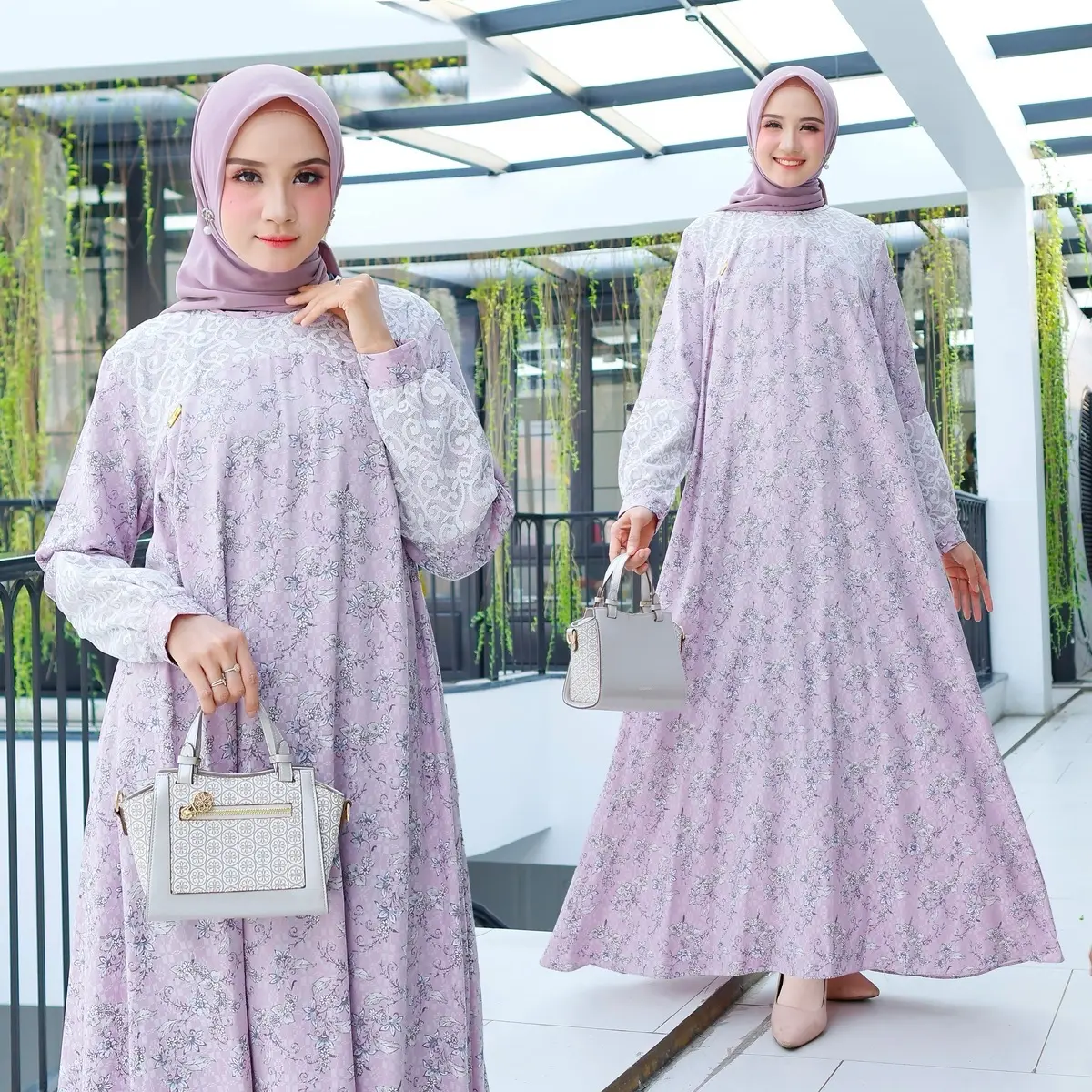 ROSA DRESS - Purple Gamis Elegan Daily dan Formal