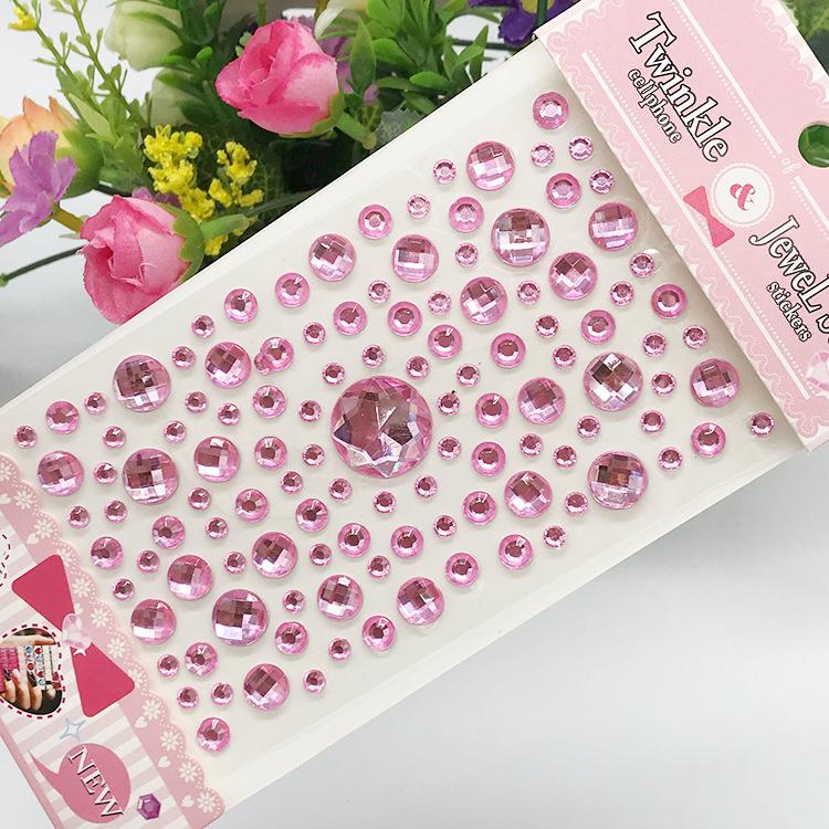 Product Introduction of Rhinestones Face Face Jewelry DIY Disposable Diamond Tattoo Stickers Face Makeup Decoration Acrylic Sticker Drill Phone Stickers 50