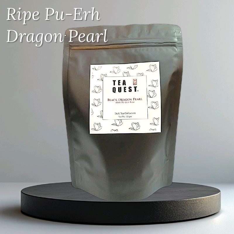 Tea Quest Black Dragon Pearl - Ripe Pu Erh Tea - Compressed Tea ...