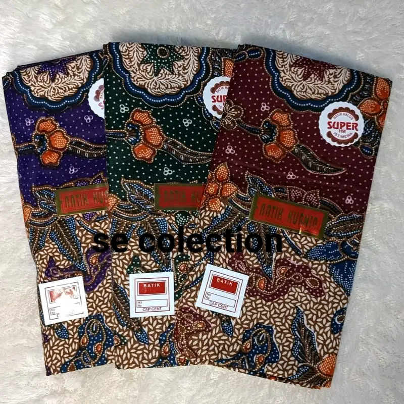 Paket Hemat Isi 3 PCS Sarung Batik Pasca Ibu Melahirkan Cap Kurnia Motif random Wanita Pria Dewasa Seragam Muslim Pekalongan polieater Hitam Santri cowok Bunga 2
