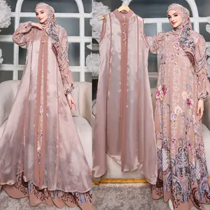 ZENINA SERIES BY HUMAIRA SYARI GAMIS DRESS CERUTY PREMIUM OUTER CARDI ORGANZA SET HIJAB SCARF JILBAB Mewah