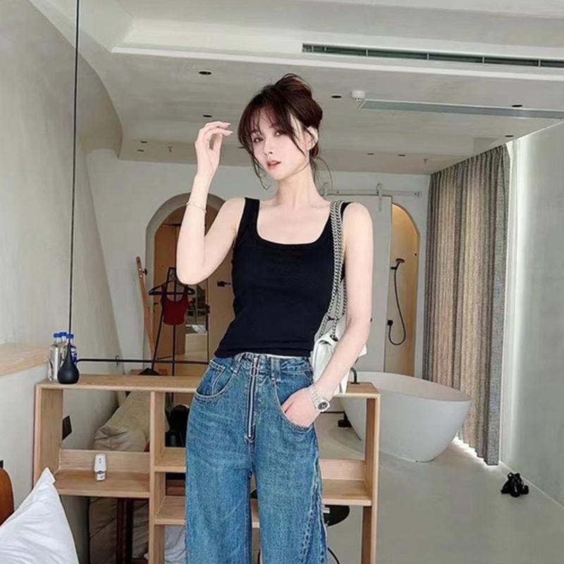 Kaka women's underwear fixed coasters anti-glare commuter outwear camisole undershirt summer U-shaped back tops 4