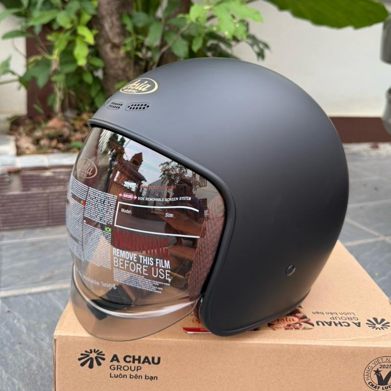 ASIA HELMET - Mũ Bảo Hiểm 3/4 Kính Âm Asia Helmet-Nón Asia MT08K Dấu Kính